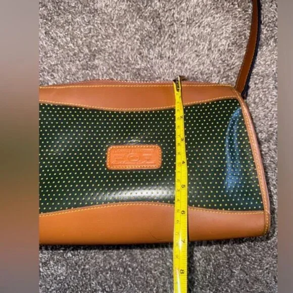 Dooney & Bourke Cabrio Leather Green/Brown Perforated Leather Crossbody Vintage - Picture 7 of 16